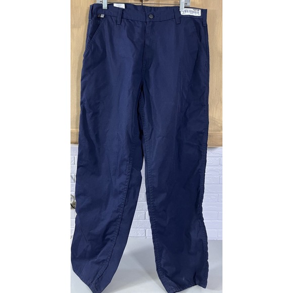 Carhartt Flame Resistant CAT 2 NFPA 2112 Cargo Pants Men 34x32 Navy Blue Work FR - Picture 1 of 6